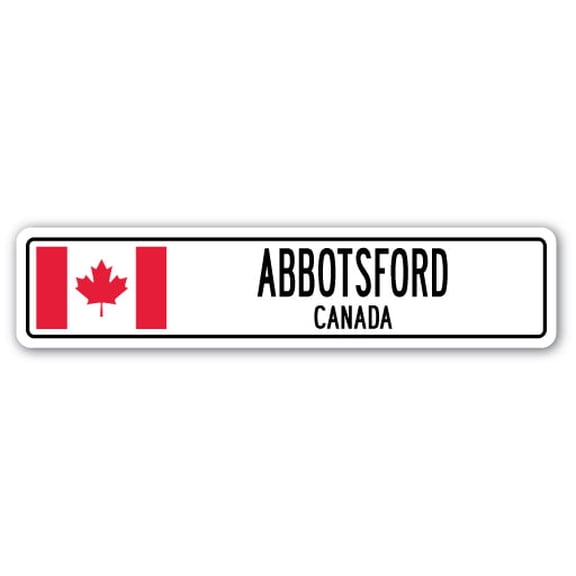 ABBOTSFORD CANADA Street Sign Canadian flag city country road wall gift