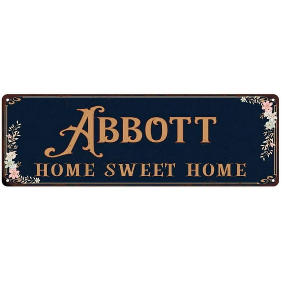 ABBOTT Home Sweet Home Victorian Look 6x18 Metal Sign 106180046520