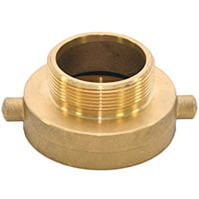 ABBOTT RUBBER JBHA-150 Hydrant Adapter, 2-1/2 in NST x 1-1/2 in NPT, Brass