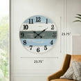 thumbnail image 1 of ABBSR 24in. Arabic Numerals Round Wall Clock,Rustic Gradient Non-Ticking Decorative Clock for Home,Office, 1 of 8