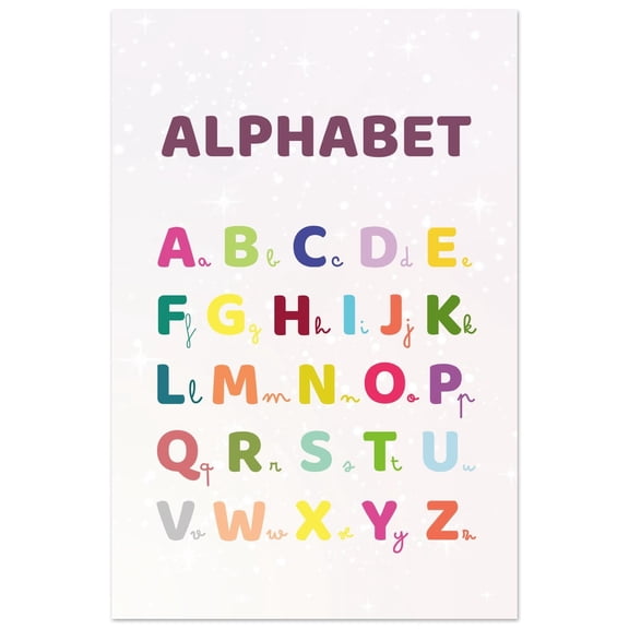 ABC Alphabet Educational Wall Art Print, Unframed Paper Poster 24x36in