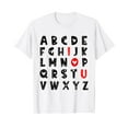 thumbnail image 1 of ABC Alphabet I Love English Teacher Valentine's Day T-Shirt, 1 of 5