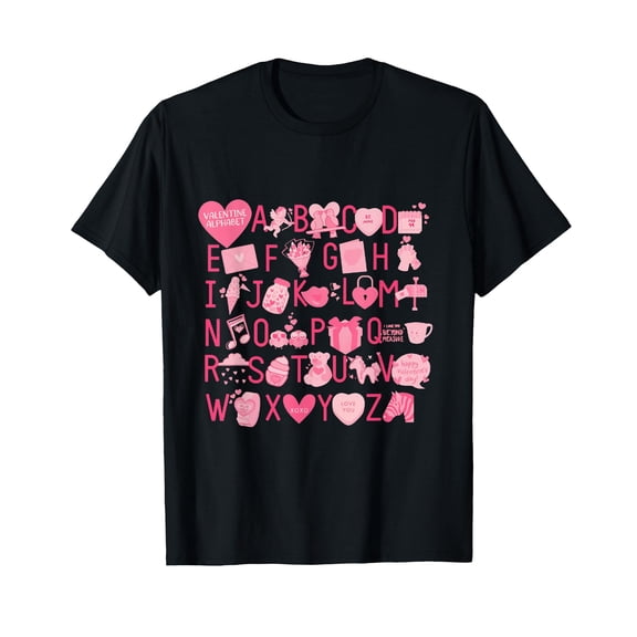 ABC Alphabet Love You Valentines Day Teachers & Students T-Shirt