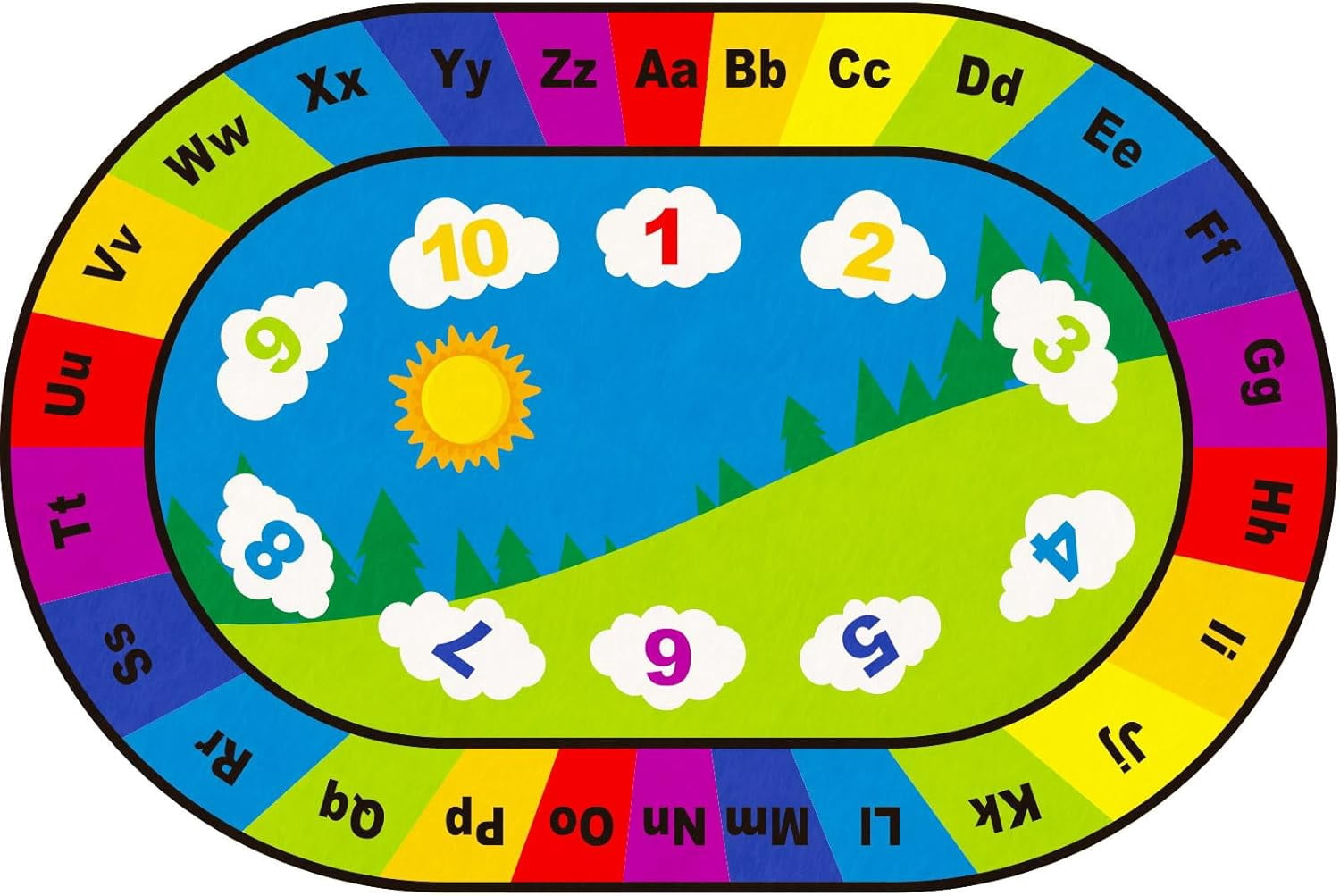 ABC Alphabet Number Classroom Rug Early Learning Kids Rug Carpet ...
