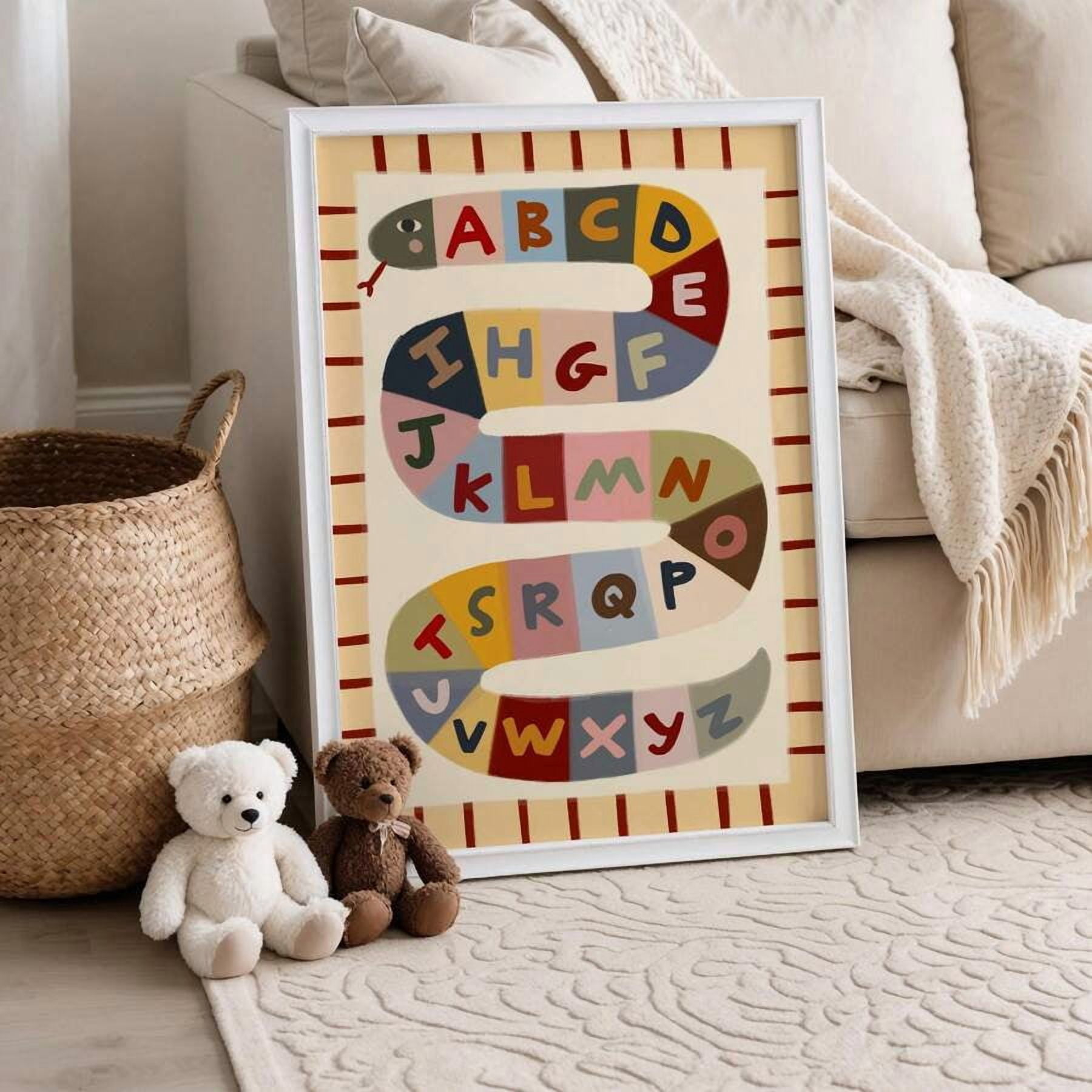 ABC Alphabet Snake Nursery Wall Art, Kids Educational Letter Print ...