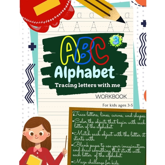 ABC Alphabet Tracing Letters with Me WORKBOOK For Kids ages 3-5 ...