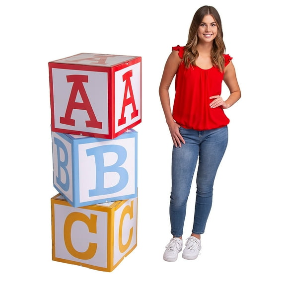 ABC Baby Blocks Cardboard Stand-Up, Party Decor, Baby, 1 Pieces