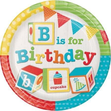 ABC Blocks Birthday 9 Plates
