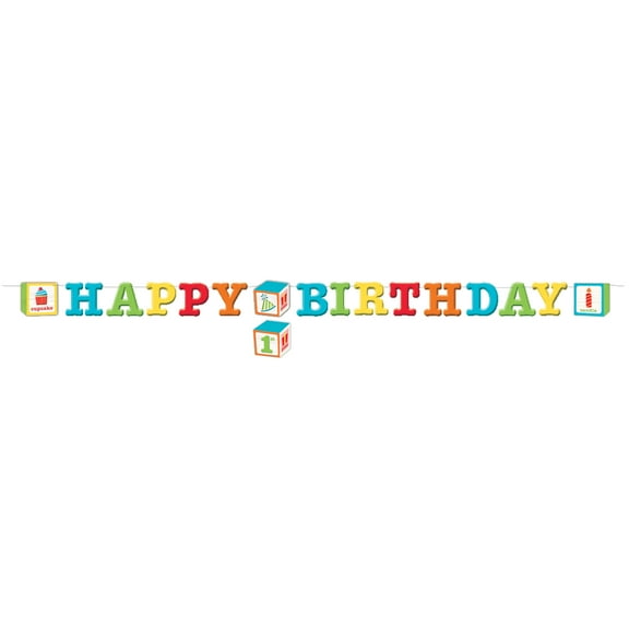 ABC Blocks Birthday Letter Banner, 1 pk