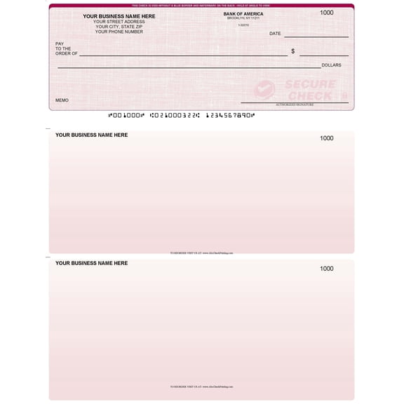 ABC Brand Computer Checks – Compatible with QuickBooks, Top Format, Red Linen, 100 Sheets, 8.5 x 11 in