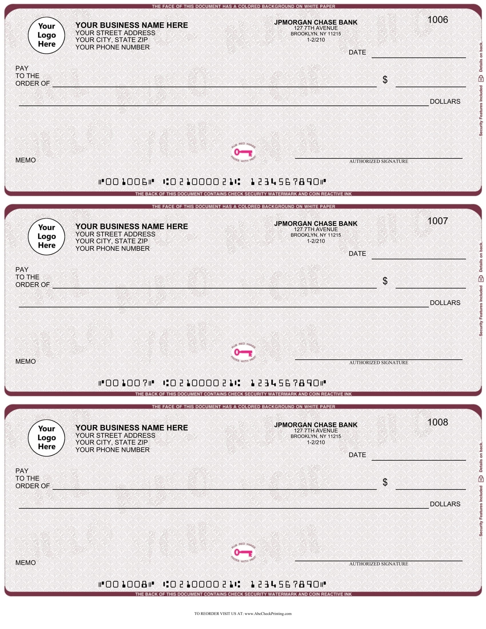 77. Check ABC Business Checks Compatible w/Quick Books, 3 On A Page, 300 Checks ...