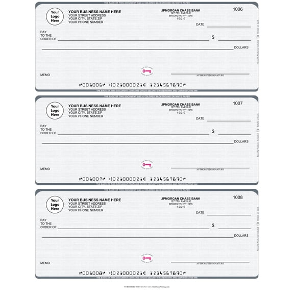 ABC Business Checks Compatible w/Quick Books, 3 On A Page, 300 Checks (Linen Gray)