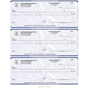 ABC Business Checks Compatible w/Quick Books, 3 On A Page, 300 Checks Marble Blue