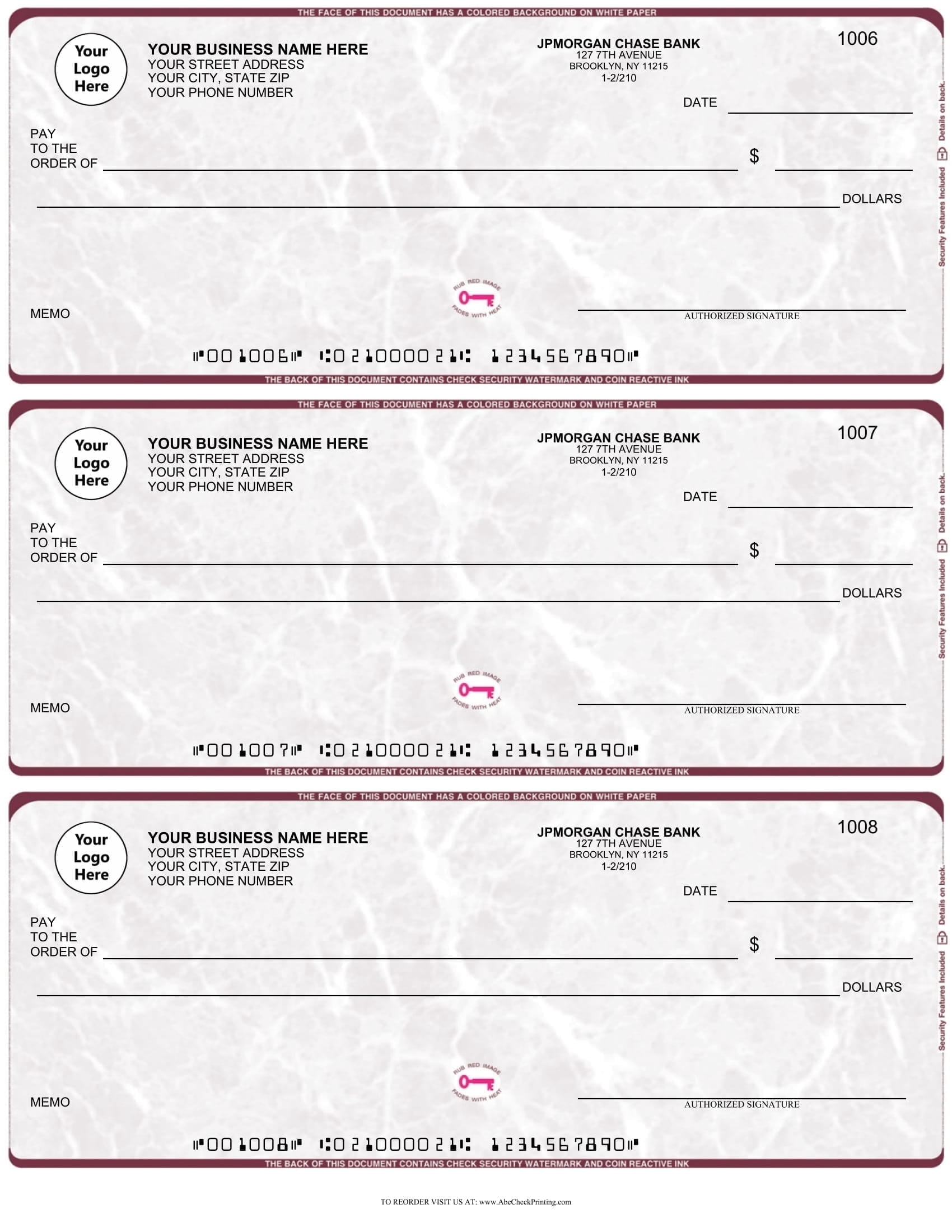 78. Check ABC Business Checks Compatible w/Quick Books, 3 On a Page, 300 Checks ...