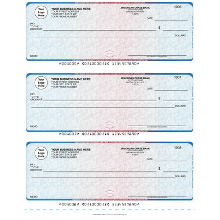 ABC Business Checks Compatible w/Quick Books, 3 On a Page, 300 Checks (Prismatic)
