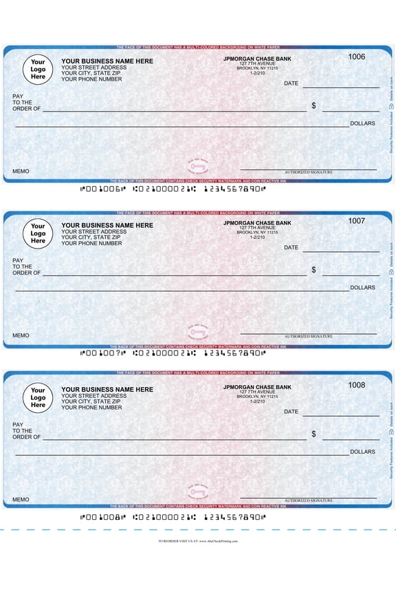ABC Business Checks Compatible w/Quick Books, 3 On a Page, 300 Checks (Prismatic)