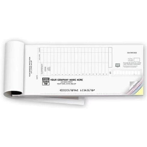 ABC Classic Design Deposit Tickets, Booked Format (200 Sheets) ( 2-Part)