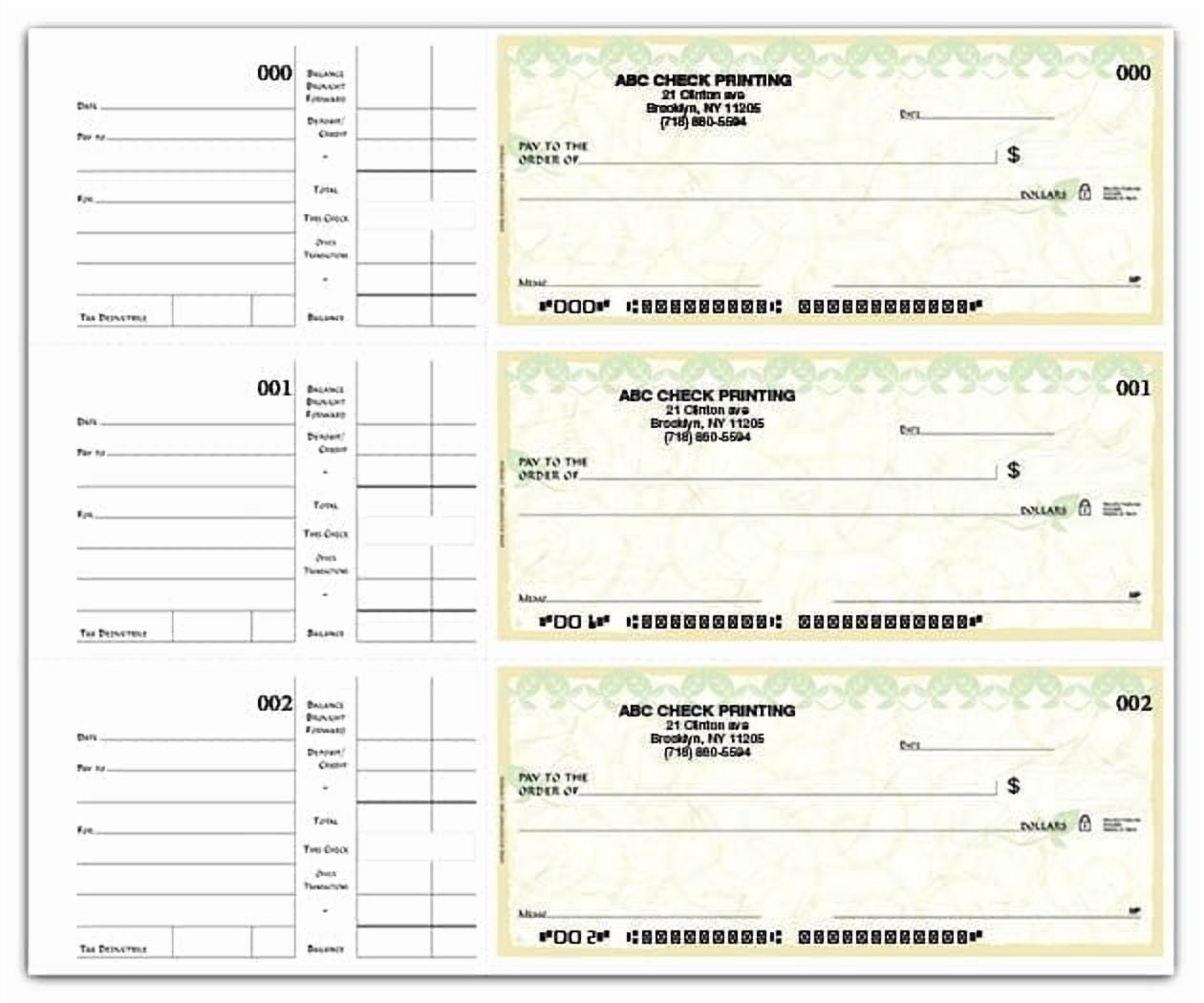 ABC Compact Size Checks, 3-on-a-page with side-tear vouchers, Cypress ...
