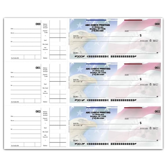 ABC Compact Size Checks, 3-on-a-page with side-tear vouchers (Forever Free, 1000 count, 334 sheets)