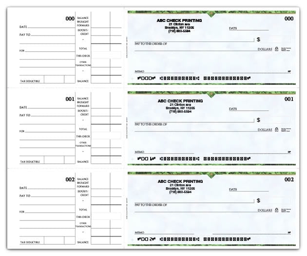 ABC Compact Size Checks, 3-on-a-page with side-tear vouchers (Gentry ...