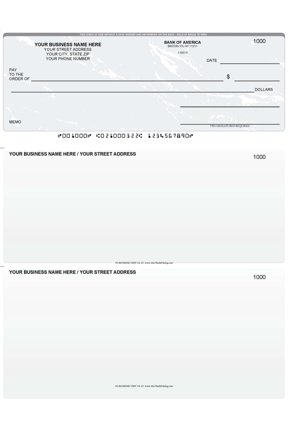 ABC Computer Checks, Standard Business Format, Top Check Style, Compatible with QuickBooks, Marble Gray (250 Sheets)