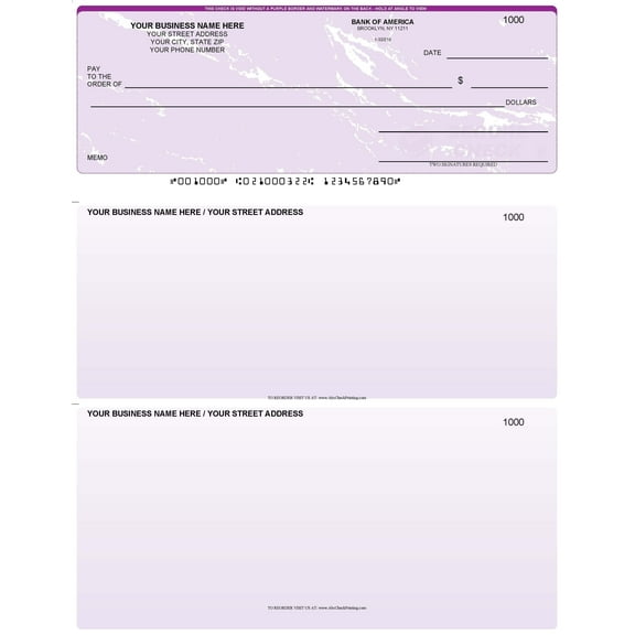 ABC Check Printing Computer Checks, Marble Purple, 500 Sheets, Compatible with QuickBooks