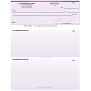 ABC Computer Checks, Standard Business Format, Top Check Style, Compatible with QuickBooks, Purple Linen 250 Sheets