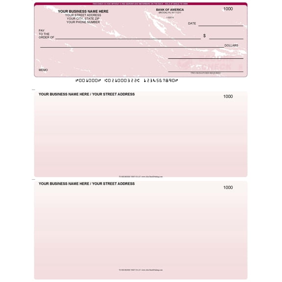 ABC Computer Checks  Top Format, Red Marble, 250 Sheets, 1 Check per Sheet, 8.5 x 11, Compatible with QuickBooks and Laser Printers