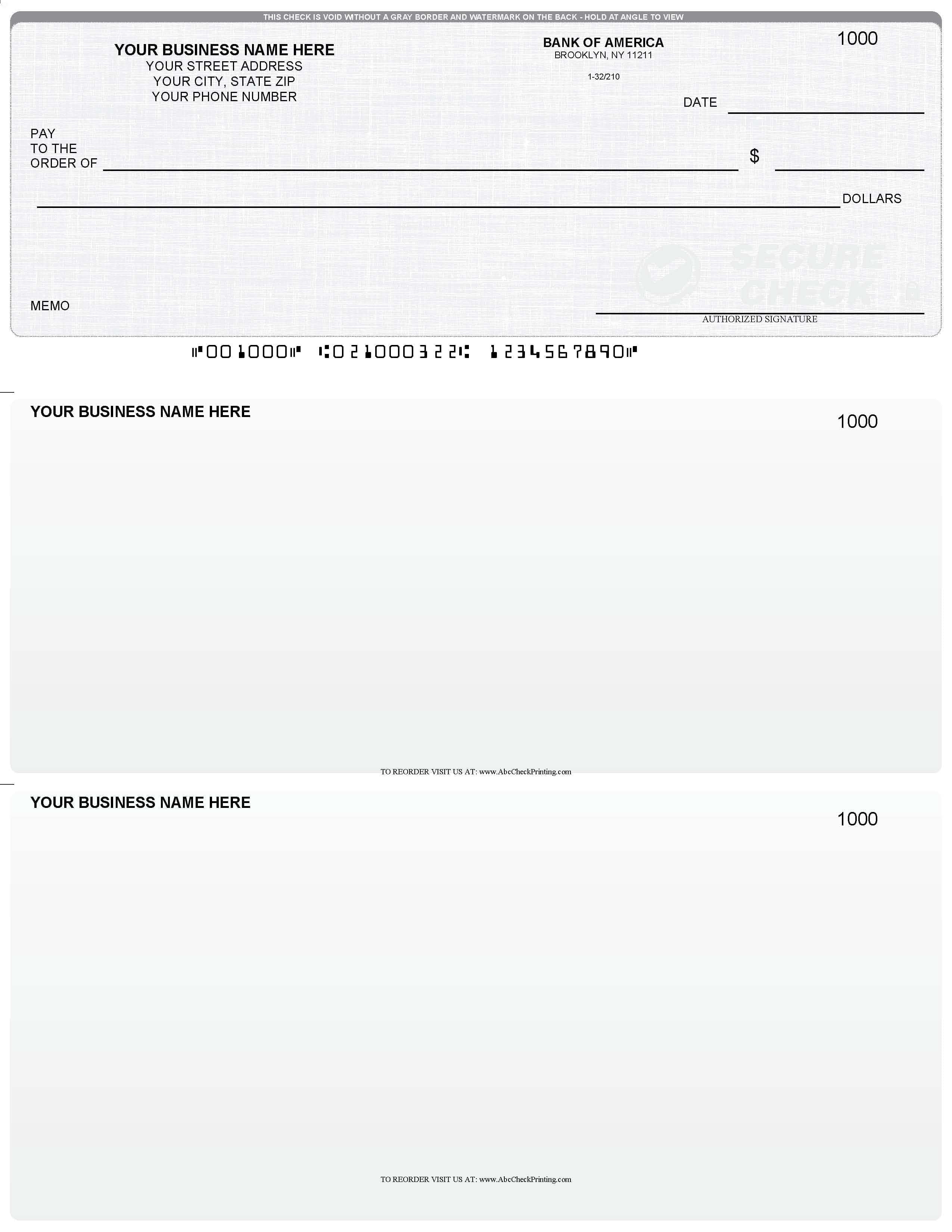 ABC Computer Checks, Checks on Top, 8.5"x11", Gray Linen - Walmart.com