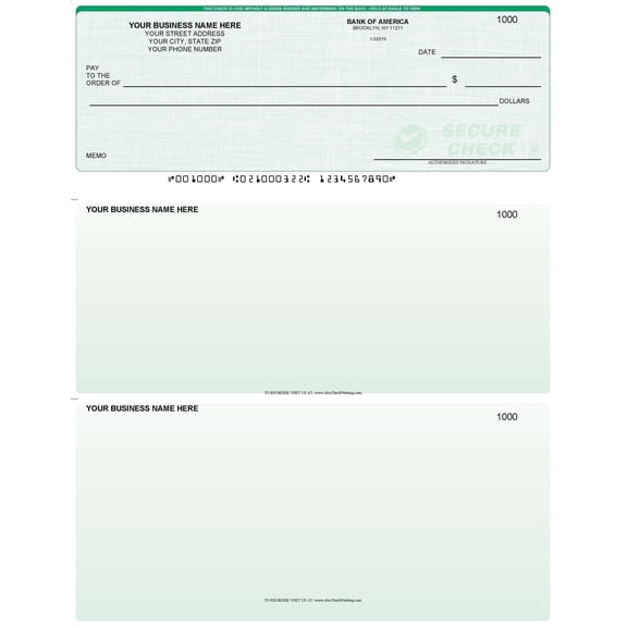 ABC Computer Checks Compatible w/QuickBooks, Checks on Top, Green Linen (100 Sheets)