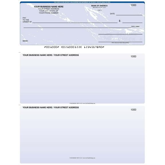 ABC Computer Checks – Top Format, Marble Blue, 500 Sheets, 1 Check per Sheet, 8.5 x 11, Compatible with QuickBooks and Laser Printers