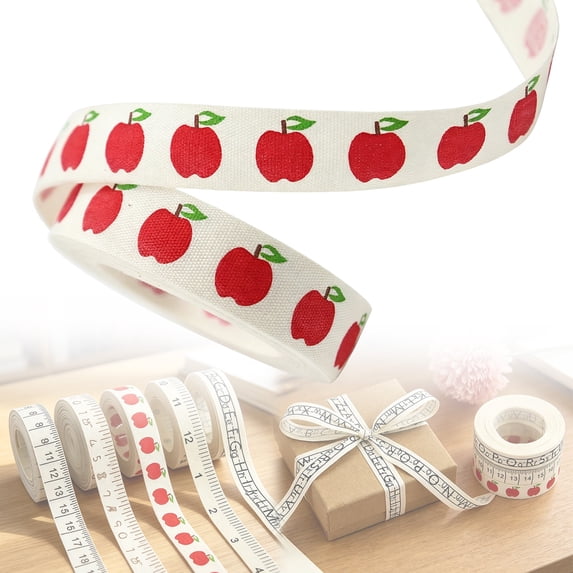 ABC Craft Ribbon 1 Roll, Teacher Appreciation Theme Polyester Wrapping Ribbon with Pattern, DIY Decorative Ribbon for Classroom Decoration Gift Wrapping Scrapbooking Crafts Party Supplies, C