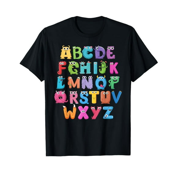 ABC Cute Monster Alphabet Halloween Teacher Costume Kids T-Shirt