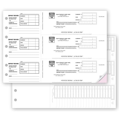 ABC Deposit Tickets, 3-On-A-Page, 1 Part, Business Banking Supplies (Set of 150)