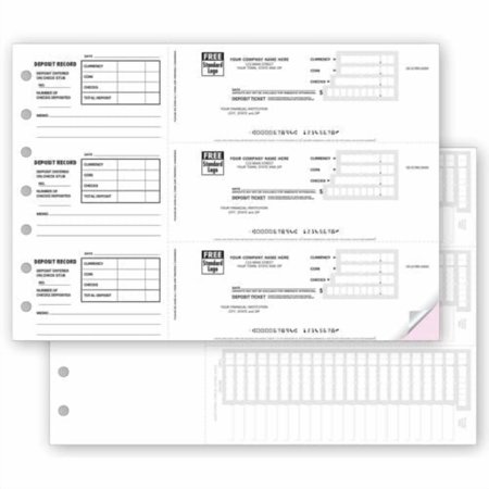 ABC Deposit Tickets, 3-On-A-Page, 2 Part, Business Banking Forms (Set of 150)