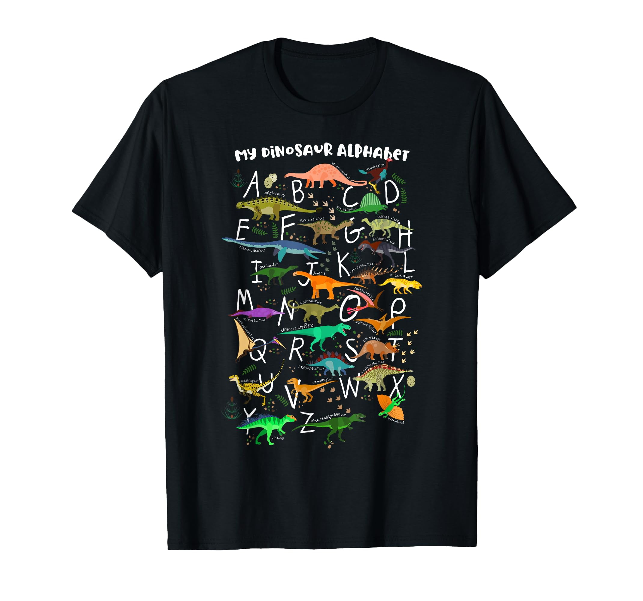 ABC Dino Identification AZ Types Of Dinosaurs Alphabet TShirt
