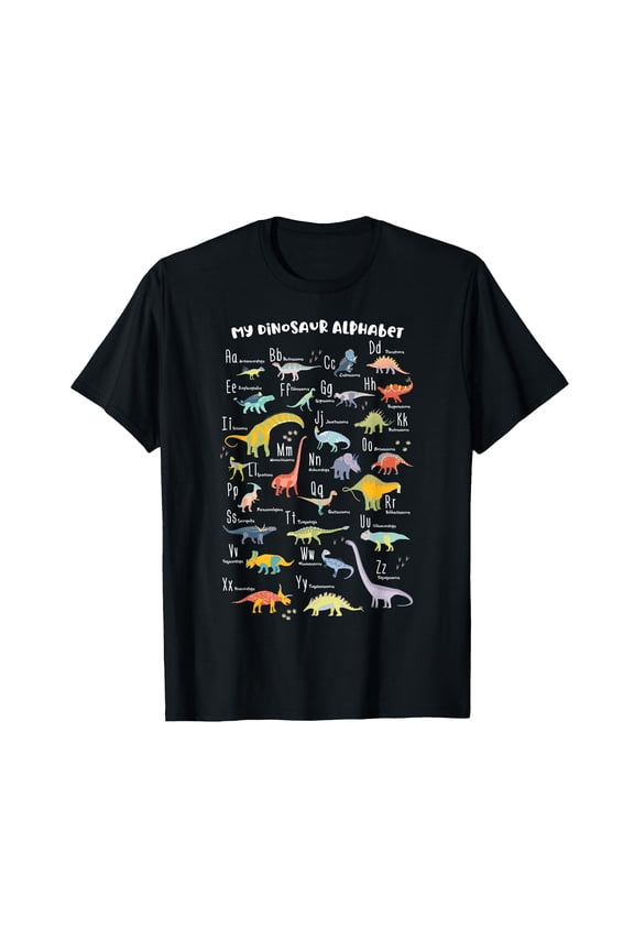 ABC Dino Identification A-Z Types Of Dinosaurs Alphabet T-Shirt