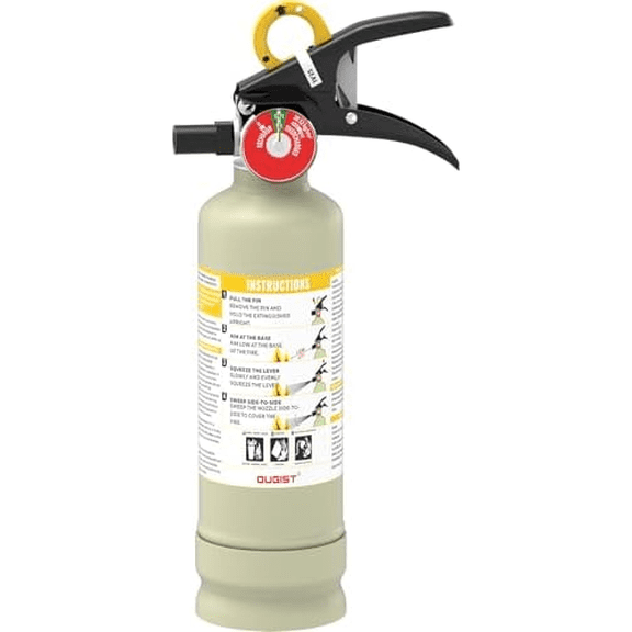 ABC Dry Powder Fire Extinguisher, 2.5lb 1-A:10-BC Rated for Home, Office & Vehicle, Quick Release, Easy-Grip Handle, Ideal for Electrical & Grease Fires, Car Extinguisher, Model FF1KG$$