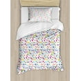 thumbnail image 1 of ABC Duvet Cover Set, Colorful Alphabet Abc Bubble Letters Doodle Style Fun Design, Decorative 2 Piece Bedding Set with 1 Pillow Shams, Twin Size, Multicolor, by Ambesonne, 1 of 3