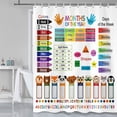 thumbnail image 1 of ABC Educational Shower Curtain for Kids, Learning Shower Curtain Baby Kids Cartoon Theme Fabric Bathroom Decor Sets with Grommets and Hooks,Multiplication Table Shower Curtain, Colorful, 1 of 1