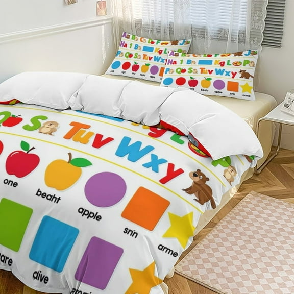 ABC Eduional-1 Bedding Set Duvet Cover Couple Bedclothes Pillowcase Customized Home Textiles Bed Set for Twin Size