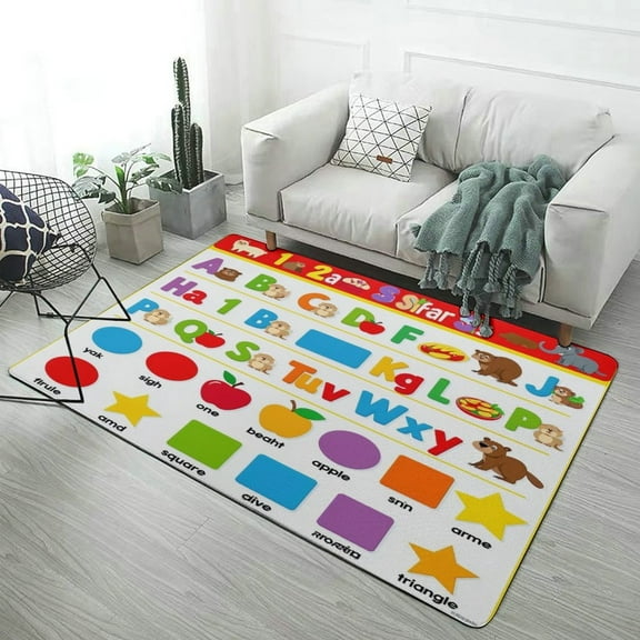 ABC Eduional-1 Carpet Style Living Room Bedroom Soft Comfy Rug Modern 3d Entry Door Mats Household 47"x 31.5" 47x63inch