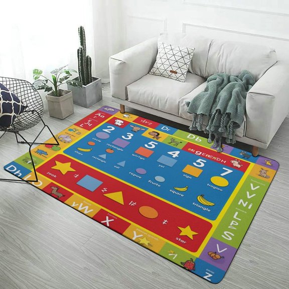ABC Eduional-1 Carpet for Home Decoration Soft Comfy Rugs for Bedroom Living Room Bathroom Entrance Non-slip Comfort Mat