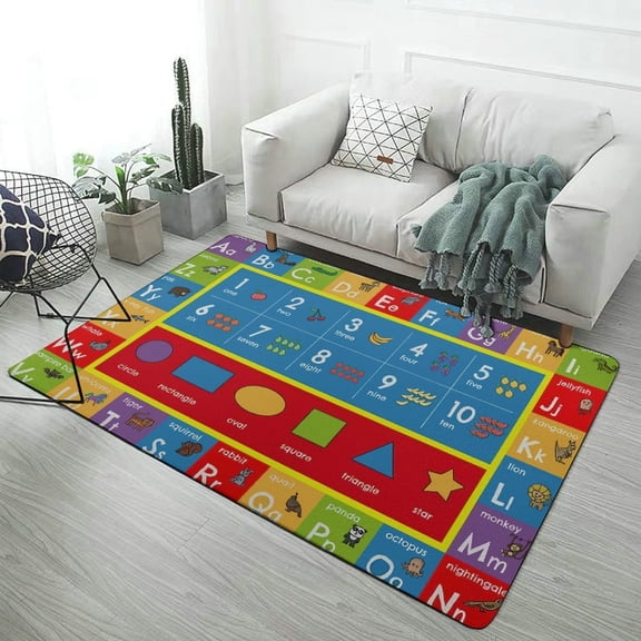 ABC Eduional Carpet Soft Comfy Rug for Home Living Room Bedroom Doormat Decor Area Rug Non-slip Mat 23.6"x35"