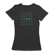 "ABC... Elemeno... XYZ" Medium Front Alphabet Blue Graphic Women T-Shirt, Female Medium