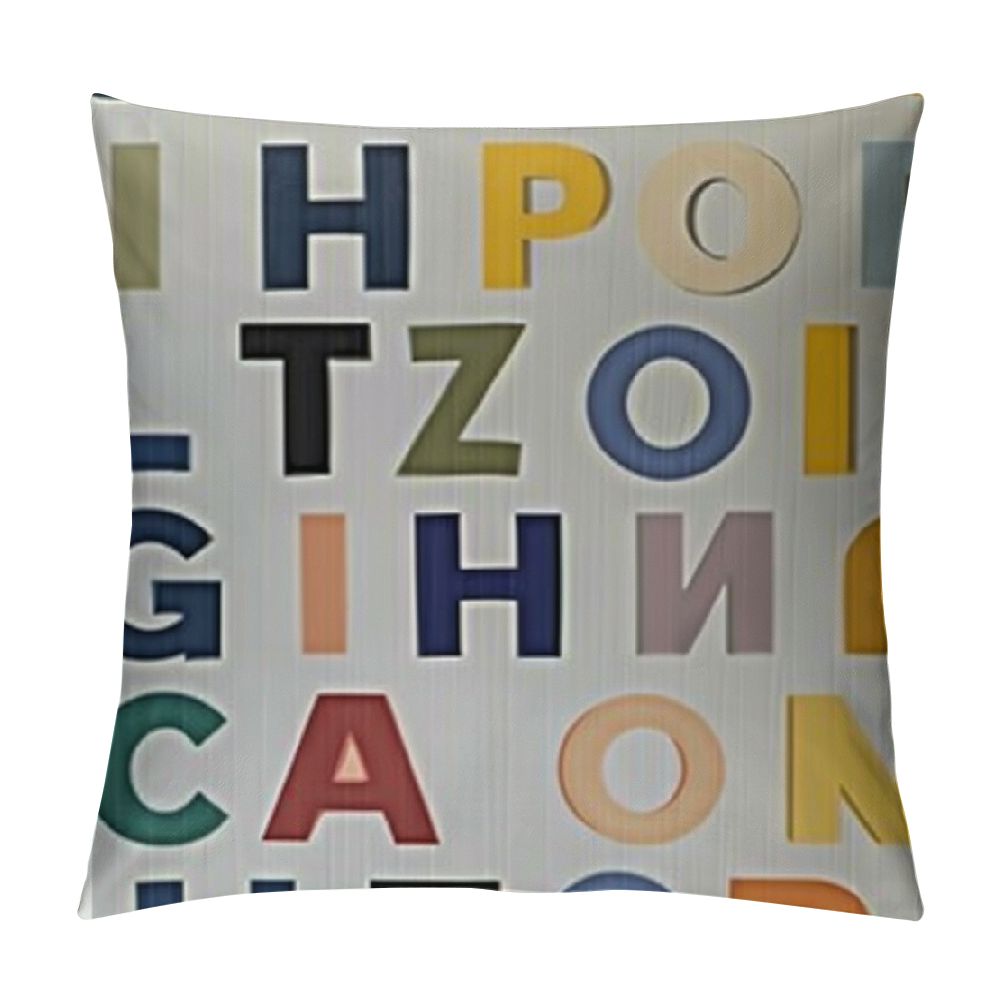 ABC English Alphabet Decorative Pillowcase Throw Pillow Cover, Colorful