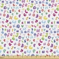 thumbnail image 1 of Ambesonne ABC Fabric by the Yard Upholstery, Bubble Letters Doodle Fun, 2 Yards, Multicolor, 1 of 4