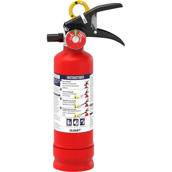 ABC Fire Extinguisher for Home & Vehicle - 2.5 lb 1-A:10-B:C Rated, Dry Chemical Fire Safety with Quick-Release Handle, Certified for Kitchen/Car/Boat Use-Model FF1KG