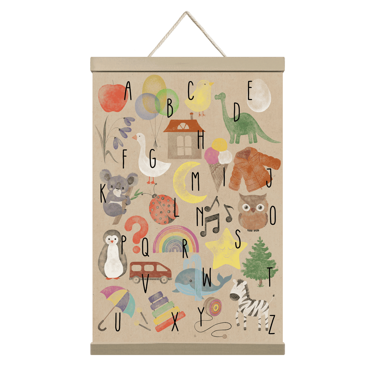 Freckled Face ABC Canvas Wall Art Whimsical Nursery Décor for Kids