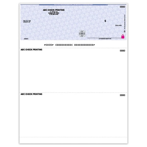 ABC High Security Printed Business Checks with Hologram, Compatible with QuickBooks, Laser Top Format, 500 Sheets / 500 Checks (Blue)